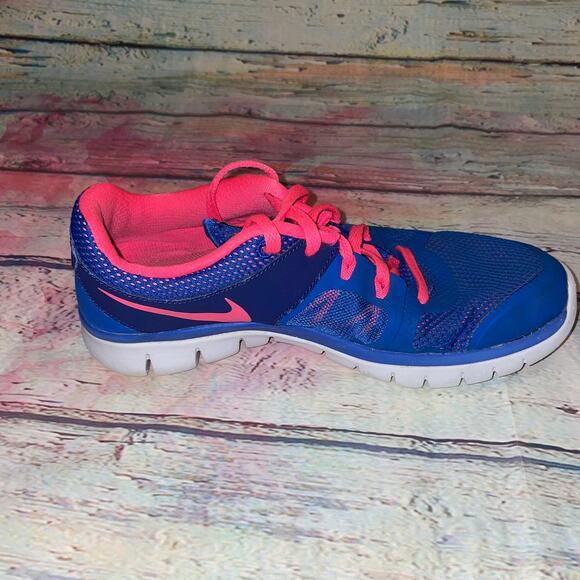NIKE Youth Blue Hot Pink Flex Running Shoe - US 6.5Y / EU 39 / UK 6 - Picture 12 of 13